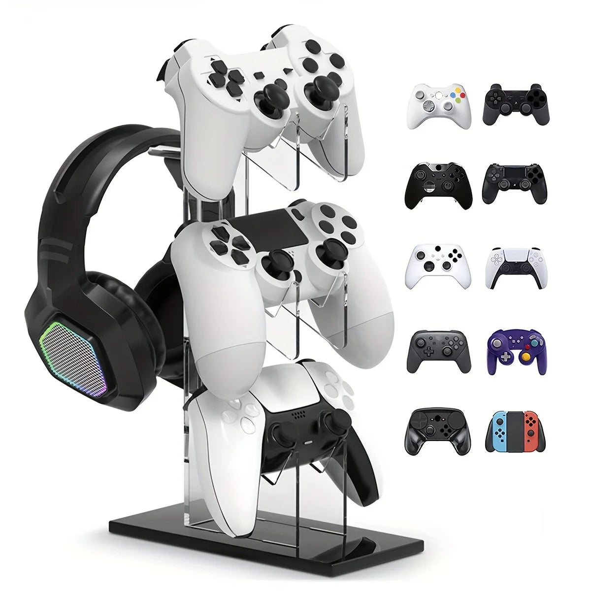 Ställ för handkontroller och hörlurar – Passar PS5, PS4, Xbox