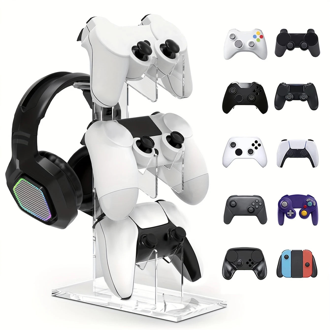 Ställ för handkontroller och hörlurar – Passar PS5, PS4, Xbox