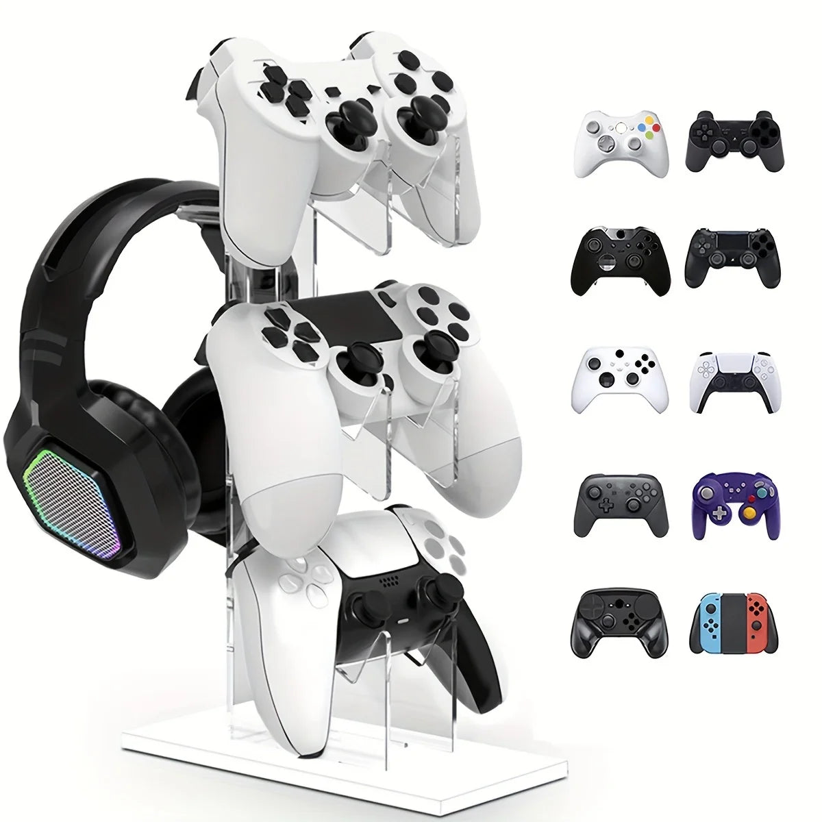 Ställ för handkontroller och hörlurar – Passar PS5, PS4, Xbox