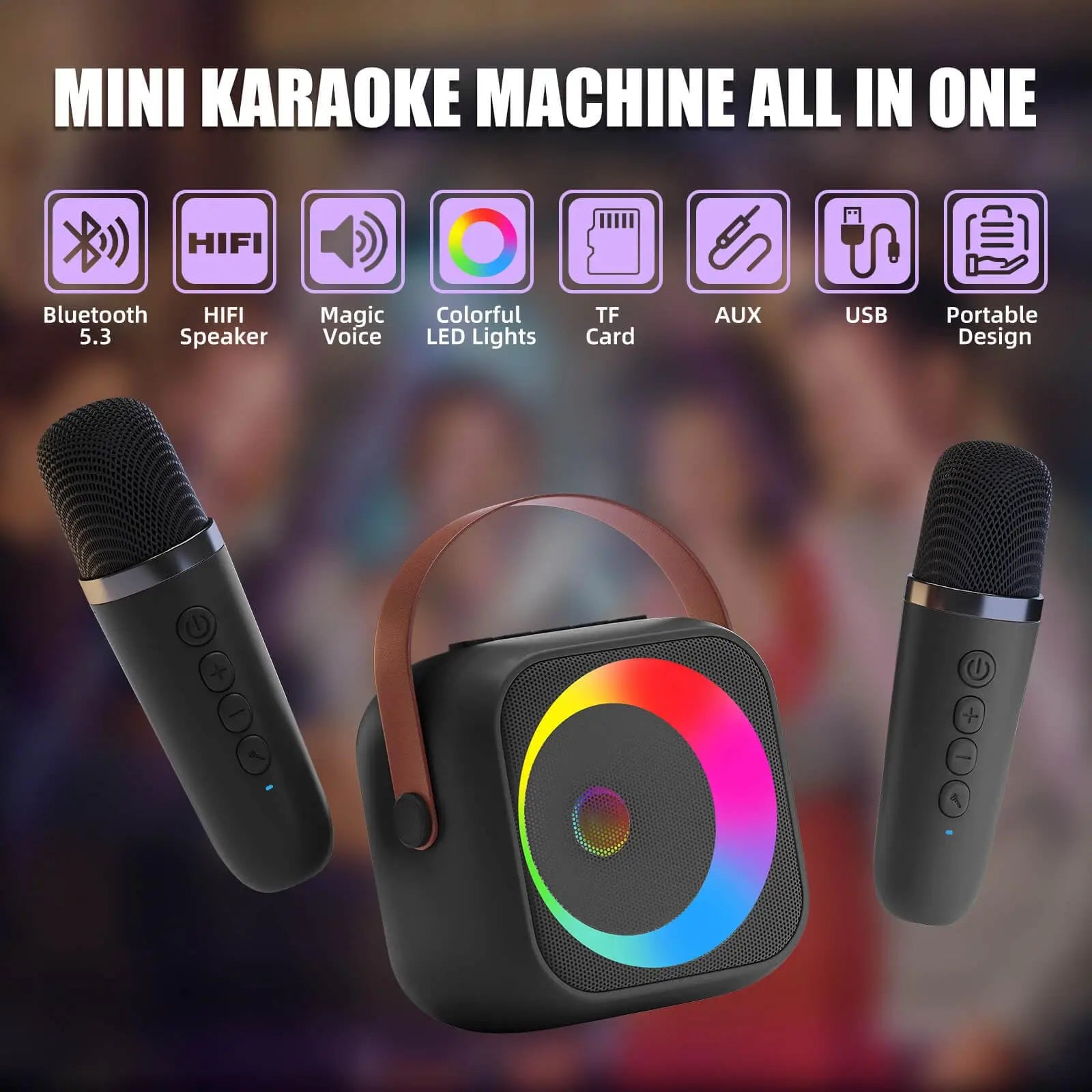 Portabel Karaoke – Trådlös Mikrofon & Mini Bluetooth Högtalare