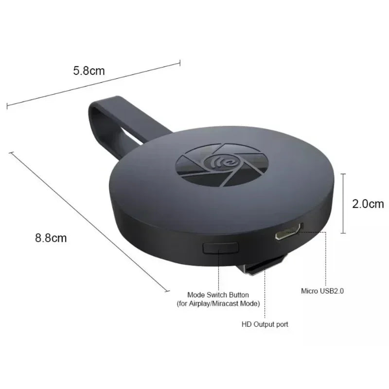 MiraScreen Generation 2 – Trådlös 1080P Skärmspegling för TV & Mobil