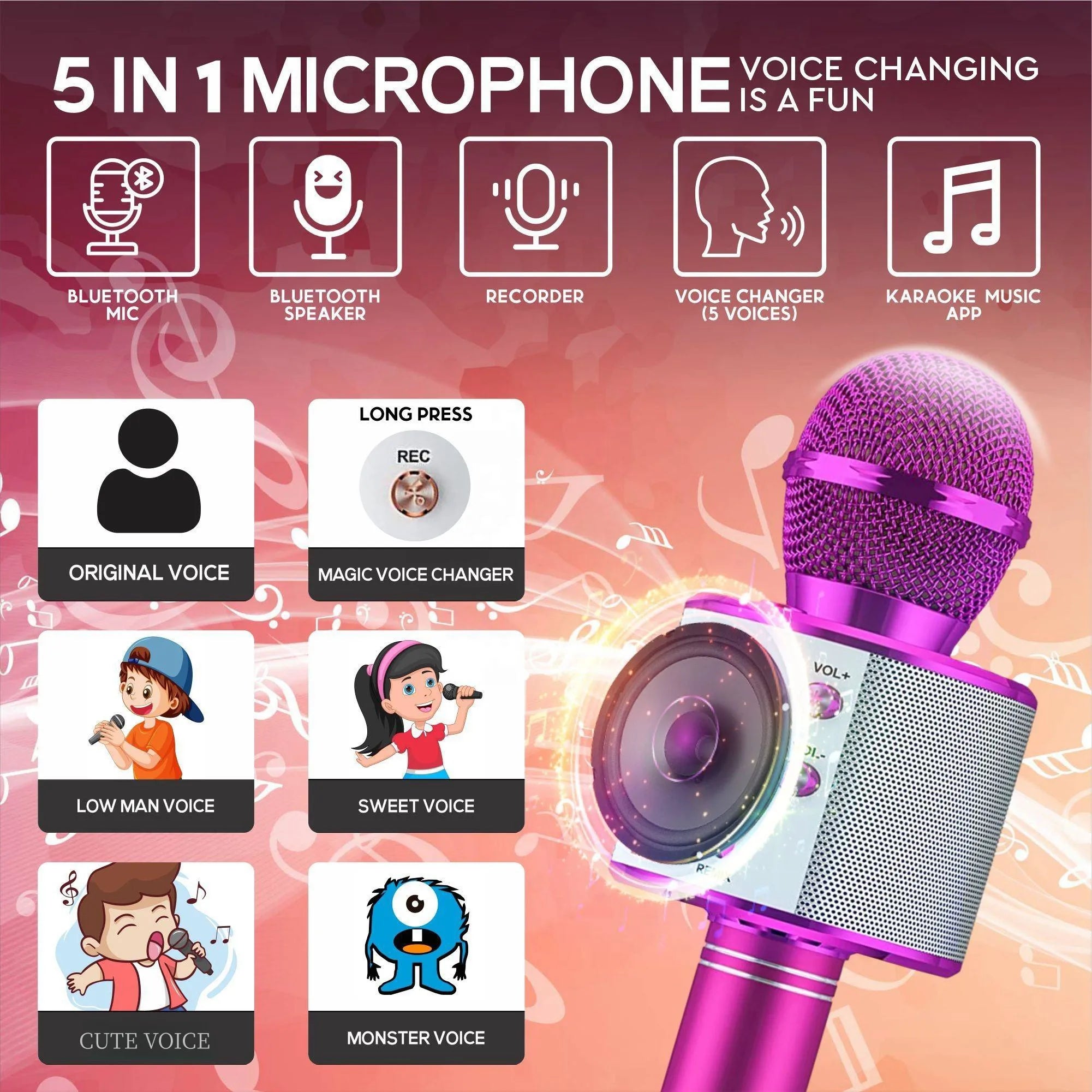 Trådlös Karaoke microfon-Bluetooth