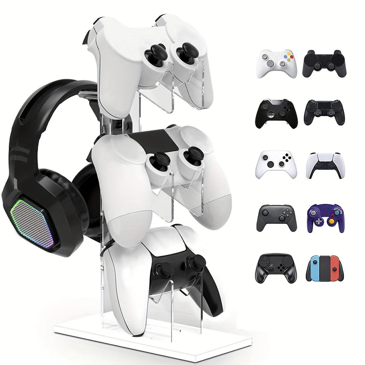 Ställ för handkontroller och hörlurar – Passar PS5, PS4, Xbox