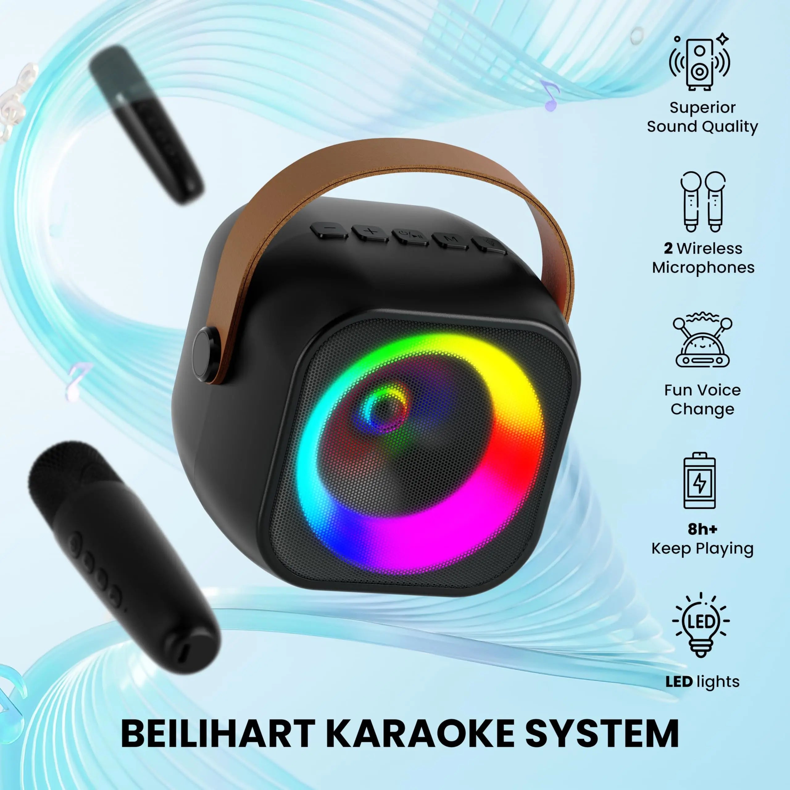 Portabel Karaoke – Trådlös Mikrofon & Mini Bluetooth Högtalare