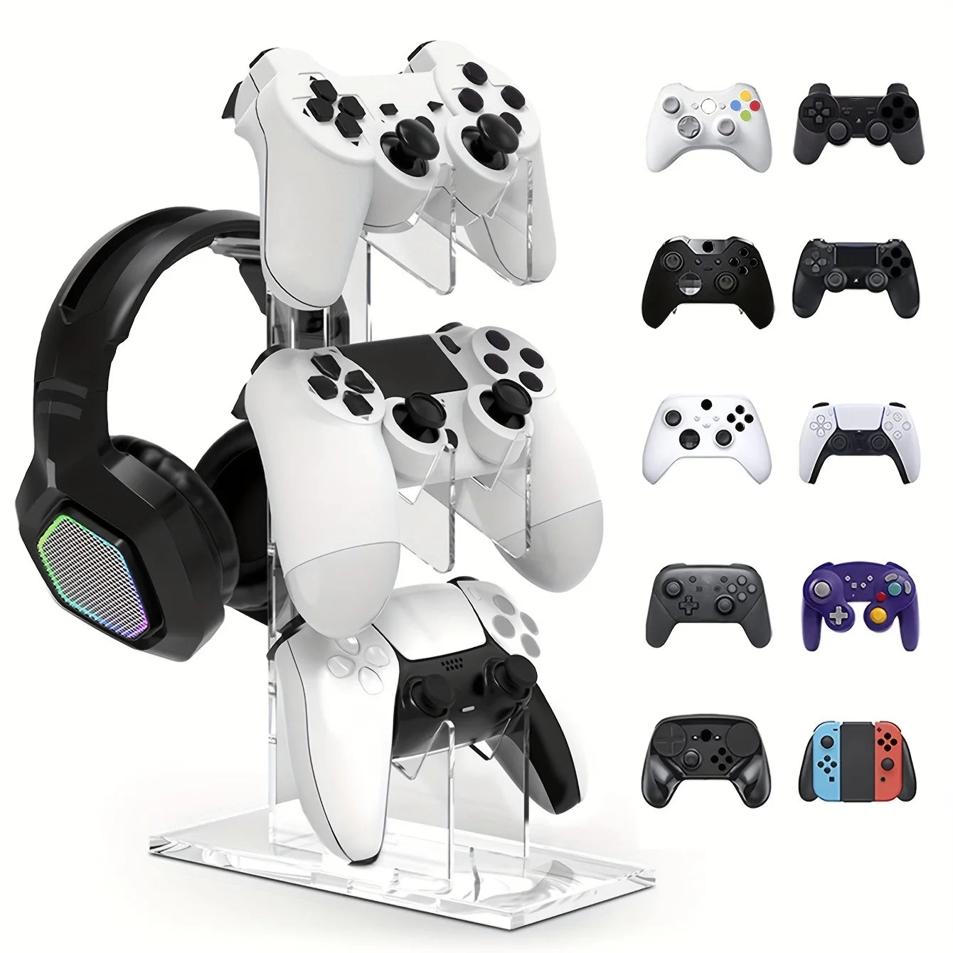 Ställ för handkontroller och hörlurar – Passar PS5, PS4, Xbox