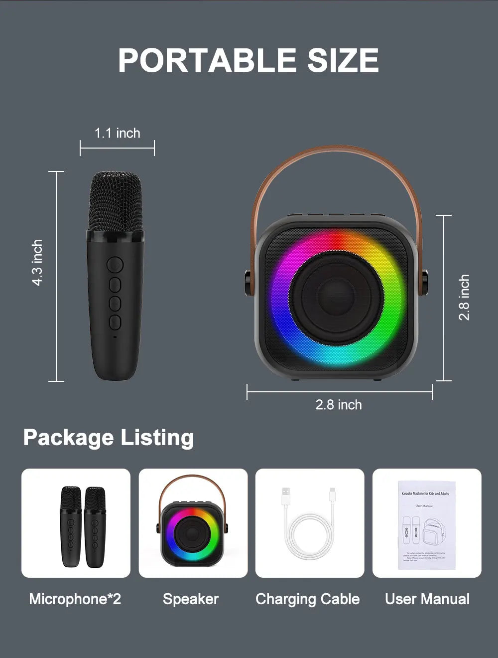 Portabel Karaoke – Trådlös Mikrofon & Mini Bluetooth Högtalare
